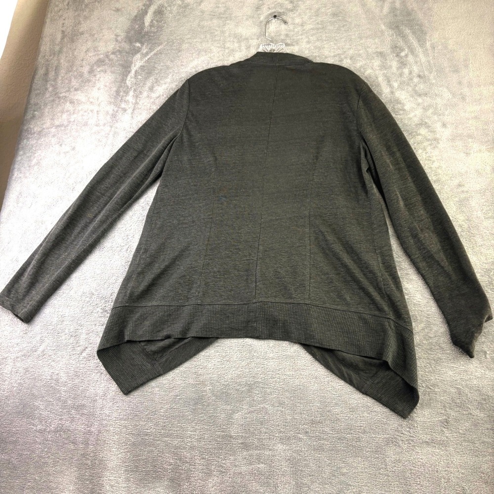 Eileen Fisher‎ S Grey 100% Linen Open Front Cardigan Draped Lagenlook Sweater - Picture 2 of 8
